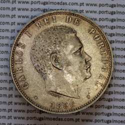 1000 réis 1899 prata D. Carlos I, dez tostões prata 1899 reinado D. Carlos I, (MBC+/Bela-), World Coins Portugal KM 540 1000 réis 1899 prata D. Carlos I, dez tostões prata 1899 reinado D. Carlos I, (MBC+/Bela-), World Coins Portugal KM 540