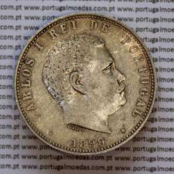 1000 réis 1899 prata D. Carlos I, dez tostões prata 1899 reinado D. Carlos I, (MBC+/Bela-), World Coins Portugal KM 540 1000 réis 1899 prata D. Carlos I, dez tostões prata 1899 reinado D. Carlos I, (MBC+/Bela-), World Coins Portugal KM 540