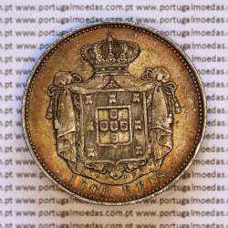 1000 réis 1899 prata D. Carlos I, dez tostões prata 1899 reinado D. Carlos I, (MBC+), World Coins Portugal KM 540