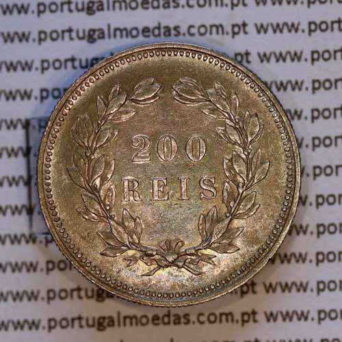 Portugal, 200 réis 1892 silver of D. Carlos I, uncatalogued variant of die with legend "Portugal", lyrics "P" open, KM 534