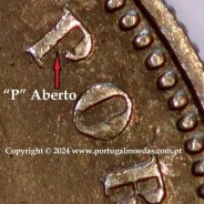 200 réis 1892 prata D. Carlos I, variante cunho com "P" Aberto na legenda "PORTUGAL", World Coins Portugal KM 534