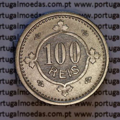 100 réis 1900 Cupro-Níquel D. Carlos I, tostão cuproníquel 1900 reinado D. Carlos I, (MBC+/Bela), World Coins Portugal KM 546