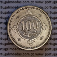 100 réis 1900 Cupro-Níquel D. Carlos I, tostão cuproníquel 1900 reinado D. Carlos I, (MBC+/Bela), World Coins Portugal KM 546