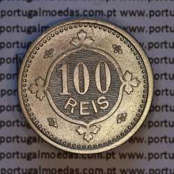 100 réis 1900 Cupro-Níquel D. Carlos I, tostão cuproníquel 1900 reinado D. Carlos I, (MBC+), World Coins Portugal KM 546