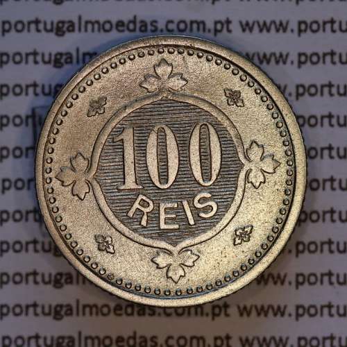 100 réis 1900 Cupro-Níquel D. Carlos I, tostão cuproníquel 1900 reinado D. Carlos I, (MBC+), World Coins Portugal KM 546
