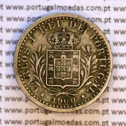 Portugal, Copper-nickel coin of 100 réis 1900 of D. Carlos I, (VF), World Coins Portugal KM 546
