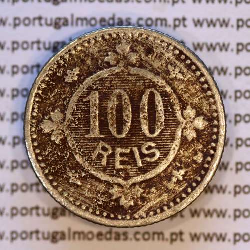 100 réis 1900 Cupro-Níquel D. Carlos I, tostão cuproníquel 1900 reinado D. Carlos I, (BC-/REG), World Coins Portugal KM 546