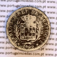100 réis 1900 Cupro-Níquel D. Carlos I, tostão cuproníquel 1900 reinado D. Carlos I, (BC-/REG), World Coins Portugal KM 546