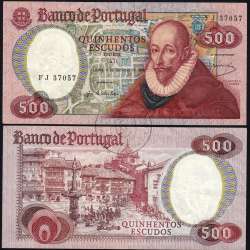 500 Escudos 1979 Francisco Sanches 04/10/1979, 500$00 Quinhentos Escudos 04/10/1979 Chapa:11 Banco de Portugal, (PC), Pick 177a