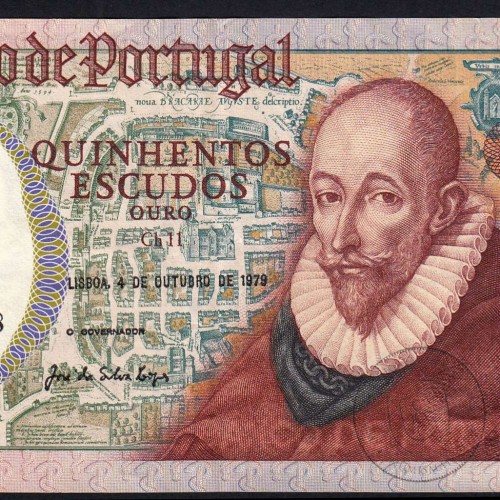500 Escudos 1979 Francisco Sanches 04/10/1979, 500$00 Quinhentos Escudos 04/10/1979 Chapa:11 Banco de Portugal, (PC), Pick 177a