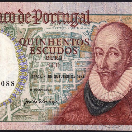 500 Escudos Francisco Sanches 04.10.1979, Quinhentos Escudos 4 outubro 1979 Plate 11 - Bank of Portugal, (PC), Pick 177a