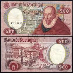 500 Escudos 1979 Francisco Sanches 04/10/1979, 500$00 Quinhentos Escudos 04/10/1979 Chapa:11 Banco de Portugal, (C), Pick 177a