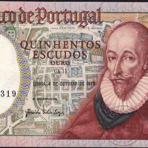 500 Escudos 1979 Francisco Sanches 04/10/1979, 500$00 Quinhentos Escudos 04/10/1979 Chapa:11 Banco de Portugal, (QNC), Pick 177a