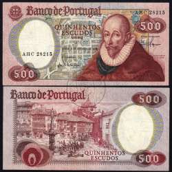 500 Escudos 1979 Francisco Sanches 04/10/1979, 500$00 Quinhentos Escudos 04/10/1979 Chapa:11 Banco de Portugal, (C), Pick 177a