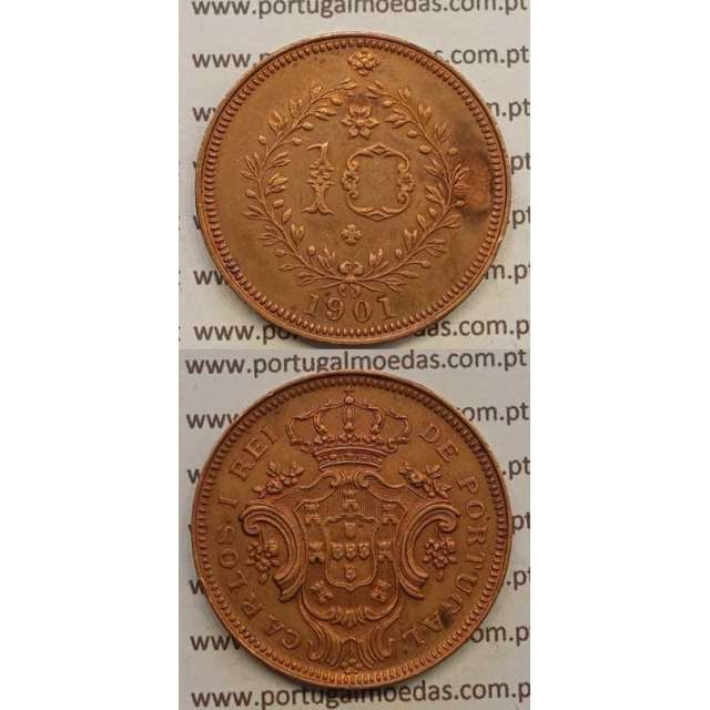 10 REIS COBRE 1901 "AÇORES" (BELA) D. CARLOS I