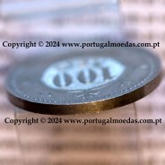 Portugal, very rare Pattern of coin 100 Reis 1900 of Aluminum, ↑↑ Medal alignment and Plain edge, of the reign of D. Carlos I