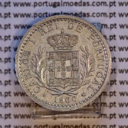 D. Carlos I, Ensaio Monetário de 100 réis 1900 em alumínio, rebordo liso, eixo vertical, Muito Raro