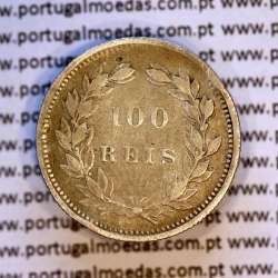 100 réis 1894 prata D. Carlos I, tostão prata 1894 reinado D. Carlos I, (BC), World Coins Portugal KM 531.
