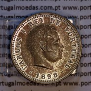 Portugal, silver coin of 100 réis 1898 of D. Carlos I, (XF/AU), World Coins Portugal KM 531