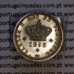 50 réis 1893 prata D. Carlos I, meio tostão prata 1893 reinado D. Carlos I, (Bela), World Coins Portugal KM 536