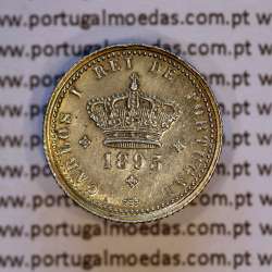 Portugal, silver coin of 50 réis 1893 of D. Carlos I, (UNC), World Coins Portugal KM 536