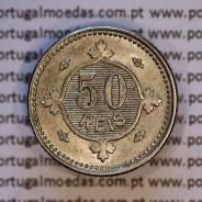 50 réis 1900 Cupro-Níquel D. Carlos I, variante estrelas da data com letras incusas "V" 1900 "A", (Bela), World Coins KM545