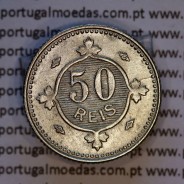 50 réis 1900 Cupro-Níquel D. Carlos I, variante estrelas da data com letras incusas "A" 1900 "V", (Bela), World Coins KM545