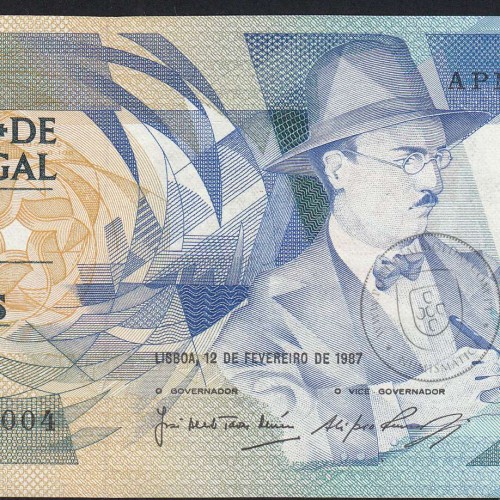 100 Escudos Fernando Pessoa 12.02.1987, One Hundred Escudos 12 february 1987 Plate 9 - Bank of Portugal, (QNC), Pick 179b