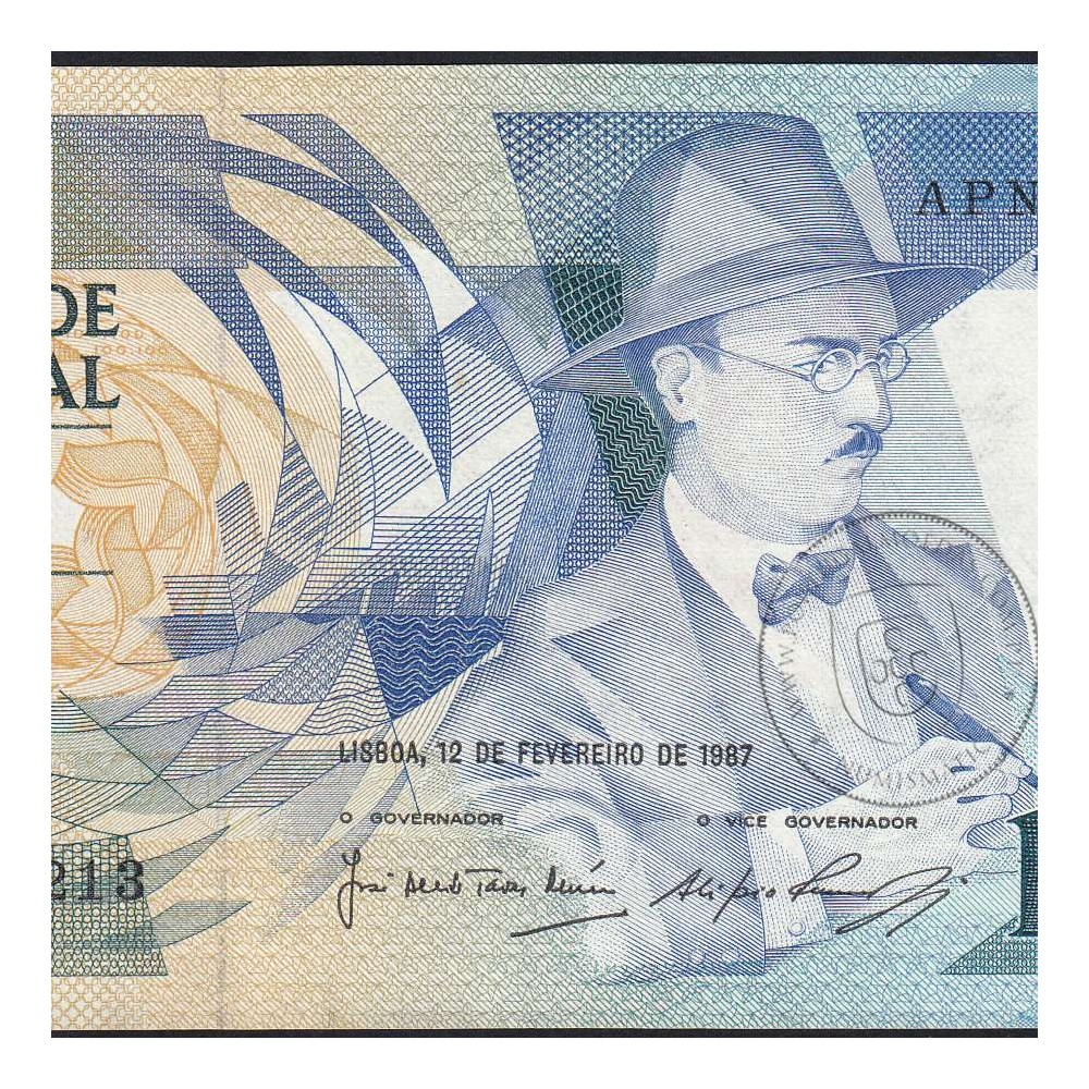 100 Escudos 1987 Fernando Pessoa 12/02/1987, 100$00 Cem Escudos 12/02/1987 Chapa:9 Banco de Portugal, (QNC), Pick 179b