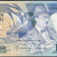 100 Escudos Fernando Pessoa 12.02.1987, One Hundred Escudos 12 february 1987 Plate 9 - Bank of Portugal, (QNC), Pick 179b