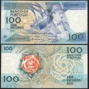 100 Escudos Fernando Pessoa 16.10.1986, One Hundred Escudos 16 october 1986 Plate 9 - Bank of Portugal, (QNC), Pick 179a