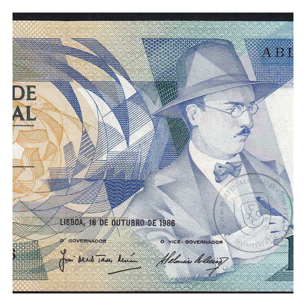 100 Escudos Fernando Pessoa 16.10.1986, One Hundred Escudos 16 october 1986 Plate 9 - Bank of Portugal, (QNC), Pick 179a