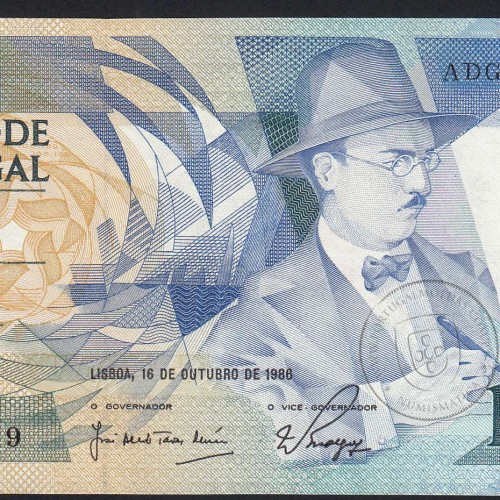 100 Escudos 1986 Fernando Pessoa 16/10/1986, 100$00 Cem Escudos 16/10/1986 Chapa:9 Banco de Portugal, (QNC), Pick 179a