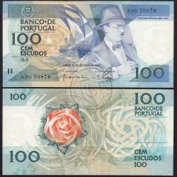 100 Escudos 1986 Fernando Pessoa 16/10/1986, 100$00 Cem Escudos 16/10/1986 Chapa:9 Banco de Portugal, (QNC), Pick 179a