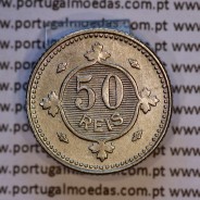 50 réis 1900 Cupro-Níquel D. Carlos I, variante estrelas da data com letras incusas "A" 1900 "V", (MBC+), World Coins KM545