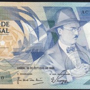 100 Escudos Fernando Pessoa 16.10.1986, One Hundred Escudos 16 october 1986 Plate 9 - Bank of Portugal, (NC), Pick 179a