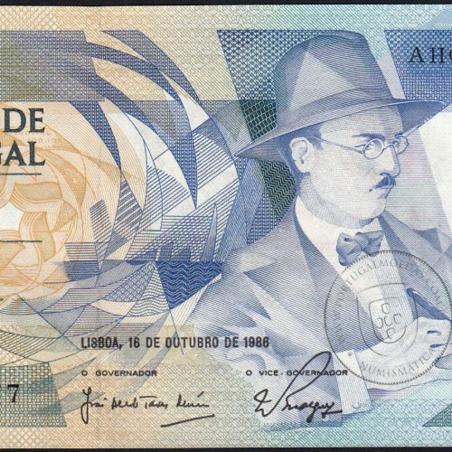 100 Escudos 1986 Fernando Pessoa 16/10/1986, 100$00 Cem Escudos 16/10/1986 Chapa:9 Banco de Portugal, (NC), Pick 179a