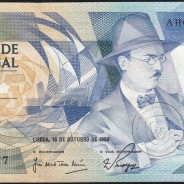 100 Escudos Fernando Pessoa 16.10.1986, One Hundred Escudos 16 october 1986 Plate 9 - Bank of Portugal, (NC), Pick 179a