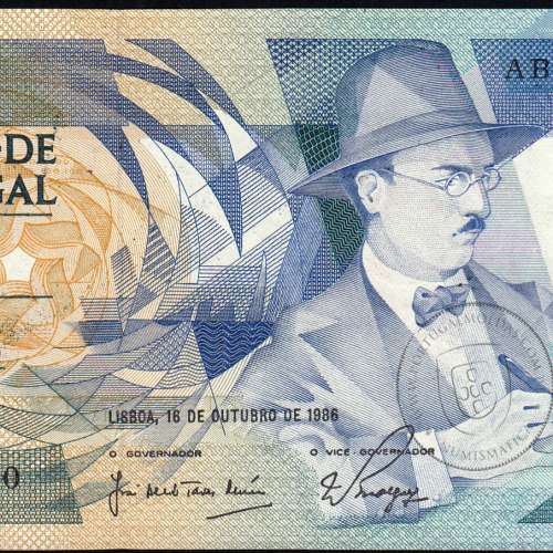 100 Escudos 1986 Fernando Pessoa 16/10/1986, 100$00 Cem Escudos 16/10/1986 Chapa:9 Banco de Portugal, (NC), Pick 179a