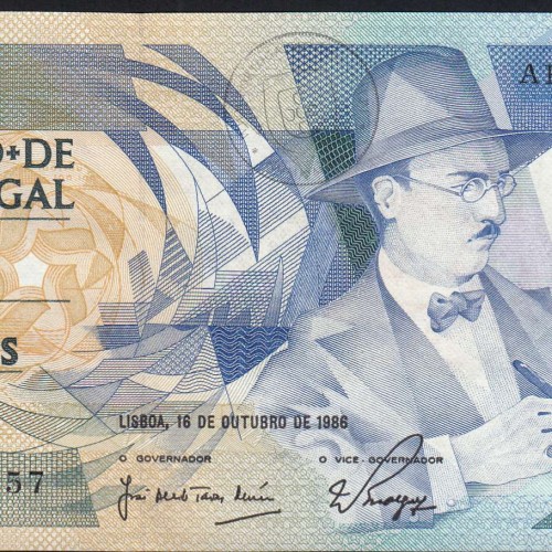 100 Escudos 1986 Fernando Pessoa 16/10/1986, 100$00 Cem Escudos 16/10/1986 Chapa:9 Banco de Portugal, (NC), Pick 179a