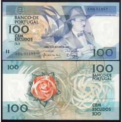 100 Escudos 1986 Fernando Pessoa 16/10/1986, 100$00 Cem Escudos 16/10/1986 Chapa:9 Banco de Portugal, (NC), Pick 179a