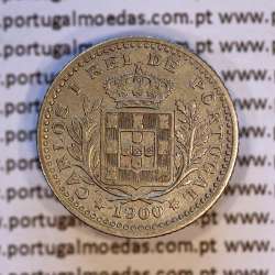50 réis 1900 Cupro-Níquel D. Carlos I, meio tostão cuproníquel 1900 reinado D. Carlos I, (MBC-), World Coins Portugal KM 545