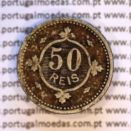 50 réis 1900 Cupro-Níquel D. Carlos I, meio tostão cuproníquel 1900 reinado D. Carlos I, (BC/BC-), World Coins Portugal KM 545