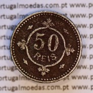 50 réis 1900 Cupro-Níquel D. Carlos I, meio tostão cuproníquel 1900 reinado D. Carlos I, (BC/BC-), World Coins Portugal KM 545