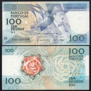 100 Escudos 1988 Fernando Pessoa 24/11/1988, 100$00 Cem Escudos 24/11/1988 Chapa:9 Banco de Portugal, (QNC), Pick 179f
