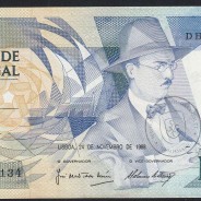 100 Escudos Fernando Pessoa 24.11.1988, One Hundred Escudos 24 November 1988 Plate 9 - Bank of Portugal, (QNC), Pick 179f