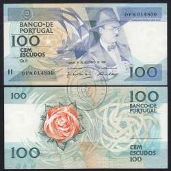 100 Escudos 1988 Fernando Pessoa 24/11/1988, 100$00 Cem Escudos 24/11/1988 Chapa:9 Banco de Portugal, (QNC), Pick 179f