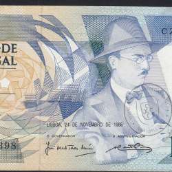 100 Escudos 1988 Fernando Pessoa 24/11/1988, 100$00 Cem Escudos 24/11/1988 Chapa:9 Banco de Portugal, (QNC), Pick 179f