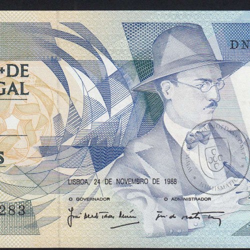 100 Escudos 1988 Fernando Pessoa 24/11/1988, 100$00 Cem Escudos 24/11/1988 Chapa:9 Banco de Portugal, (QNC), Pick 179f