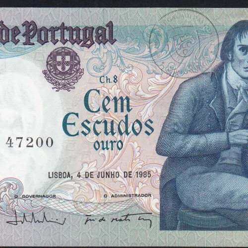 100 Escudos 1985 Bocage 04/06/1985, 100$00 Cem Escudos 04/06/1985 Chapa:8 Banco de Portugal, (NC), Pick 178e